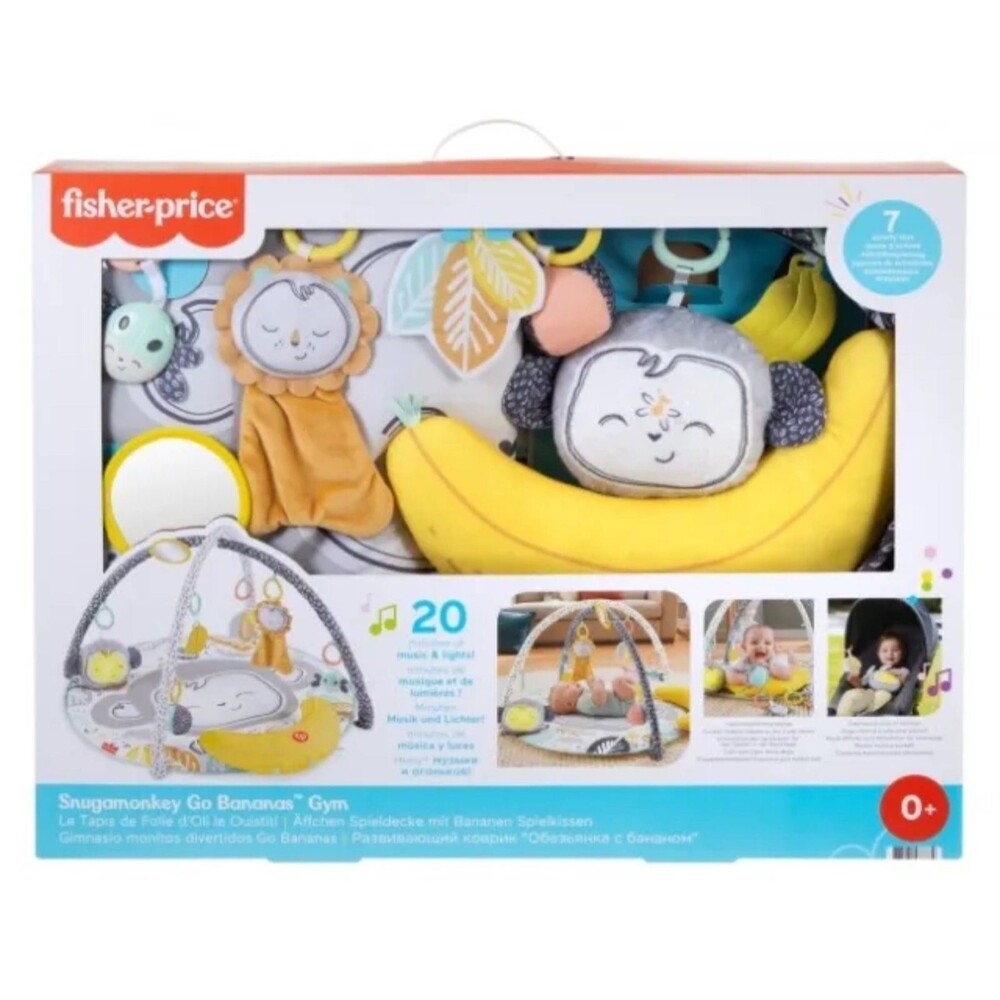 Fisher-Price Snugamonkey Go Bananas Baby Gym/Activity Play Mat Music  Lights NEW